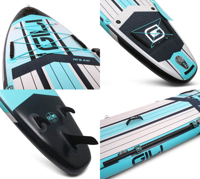 GILI Sports 10'6 AIR Teal Inflatable Paddle Board Detail Shots