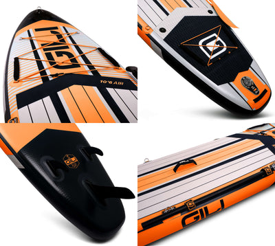 GILI Sports 10'6 AIR Orange Inflatable Paddle Board Detail Shots