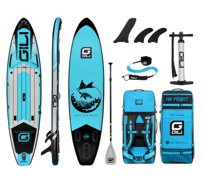 GILI Sports Adventure Inflatable Paddle Board Package in Blue