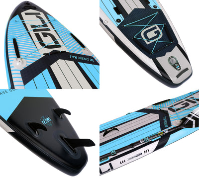 GILI Sports 11'6 Meno Inflatable Paddle Board Detail shots in Blue