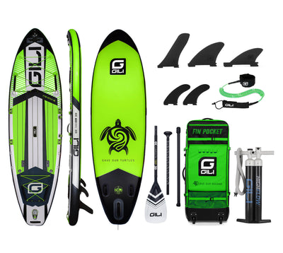 11'6 Meno Inflatable Paddle Board Package in Green