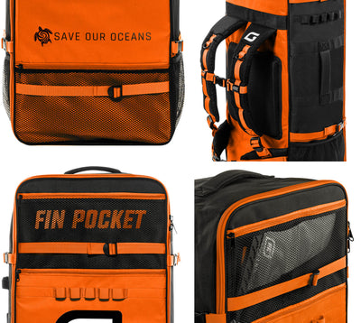 GILI Sports iSUP Backpacks with Fin Pocket in Orange