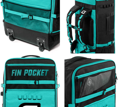 GILI Meno Series Rolling iSUP Backpack Teal with Fin Pocket