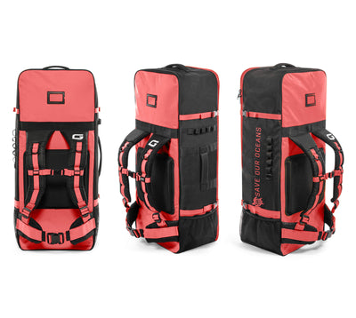 GILI Sports iSUP backpack in Coral Pink with Fin pockets