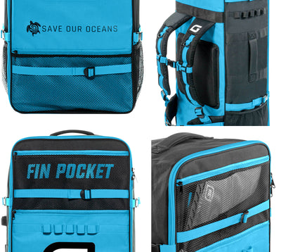 GILI 10' Mako iSUP Backpack Blue with fin pockets