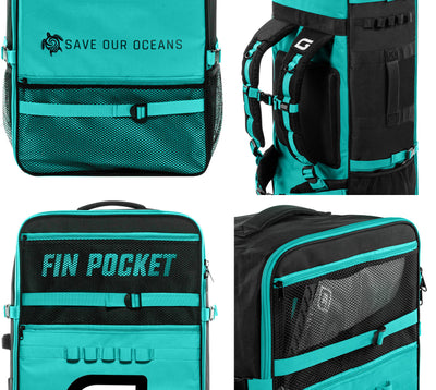 GILI Sports iSUP backpack in Teal with Fin pockets