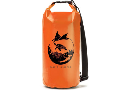 GILI Waterproof Dry Bag in Orange "Save Our Reefs"