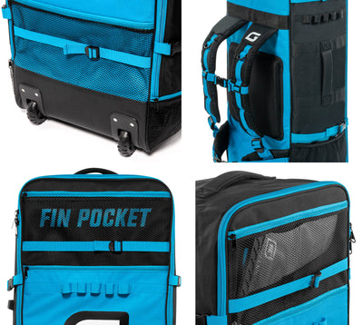 GILI Meno Series Rolling iSUP Backpack Blue with Fin Pocket
