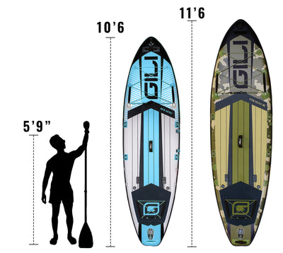 GILI Sports Meno Inflatable Paddle Board Size reference