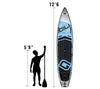 12'6 MENO OPBLAASBARE INFLATABLE STAND UP PADDLE BOARD