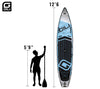 GILI Sports 12'6 Meno Inflatable Paddle Board size reference